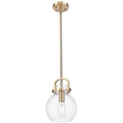 Downtown Newton Sphere 8"W Bronze Arch Mini Pendant w/ Clear Shade