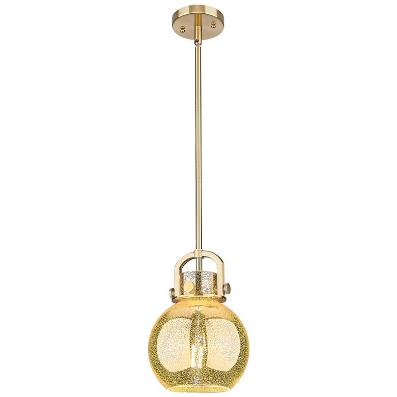 Image 1 Downtown Newton Sphere 8"W Bronze Arch Mini Pendant w/ Mercury Shade