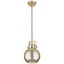 2_Downtown Newton Sphere 8"W Bronze Arch Mini Pendant w/ Mercury Shade more views