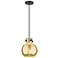 Downtown Newton Sphere 8"W Cord Black Mini Pendant w/ Mercury Shade