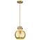 Downtown Newton Sphere 8"W Cord Brass Mini Pendant w/ Mercury Shade