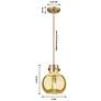 4_Downtown Newton Sphere 8"W Cord Brass Mini Pendant w/ Mercury Shade more views