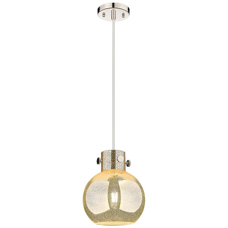 Image 1 Downtown Newton Sphere 8"W Cord Nickel Mini Pendant w/ Mercury Shade