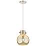 1_Downtown Newton Sphere 8"W Cord Nickel Mini Pendant w/ Mercury Shade