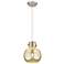 Downtown Newton Sphere 8"W Cord Satin Nickel Pendant w/ Mercury Shade