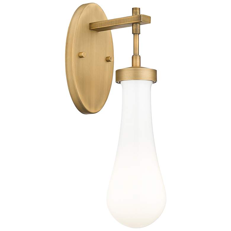 Image 1 Downtown Owego 16 "H Brushed Brass Wall Sconce w/ Gloss White Shade