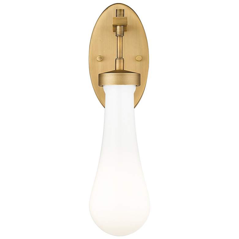 Image 2 Downtown Owego 16 "H Brushed Brass Wall Sconce w/ Gloss White Shade more views