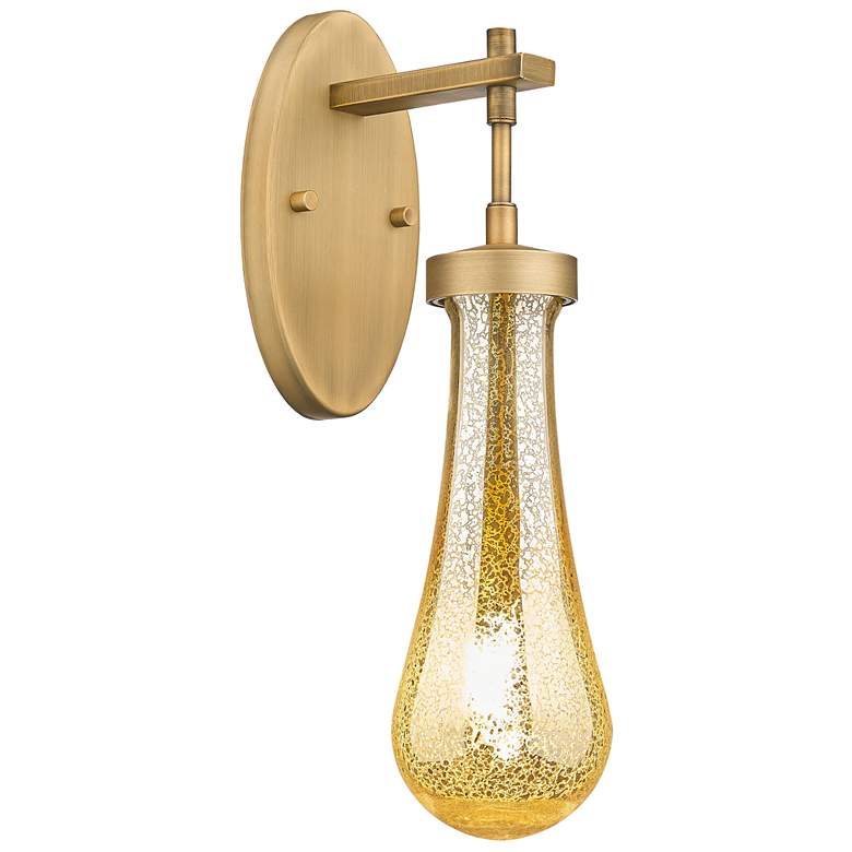 Image 1 Downtown Owego 16 "H Brushed Brass Wall Sconce w/ Mercury Shade