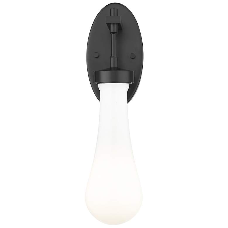 Image 2 Downtown Owego 16 "H Matte Black Wall Sconce w/ Gloss White Shade more views