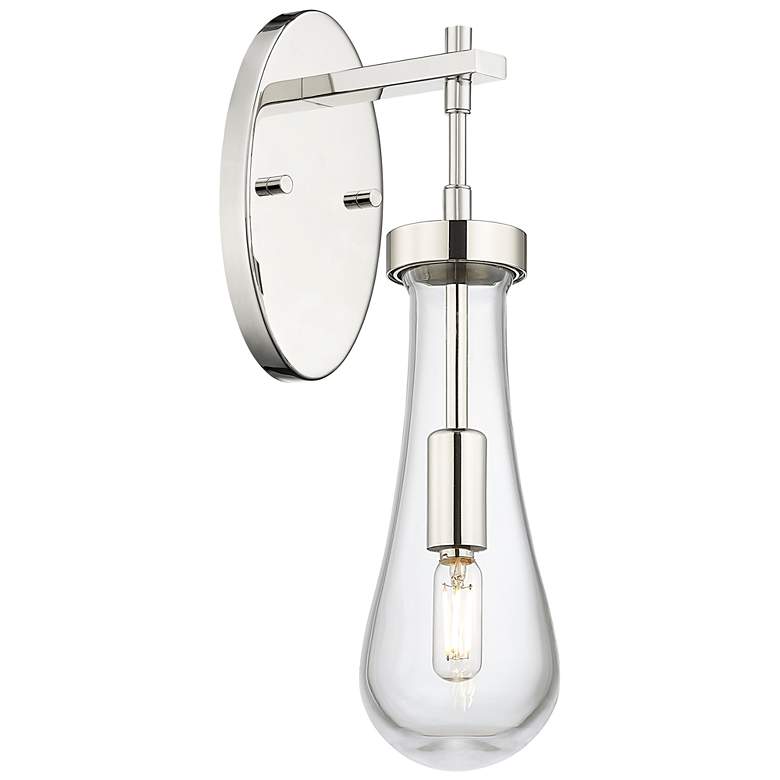 Image 1 Downtown Owego 16 "H Polished Nickel Wall Sconce w/ Clear Shade