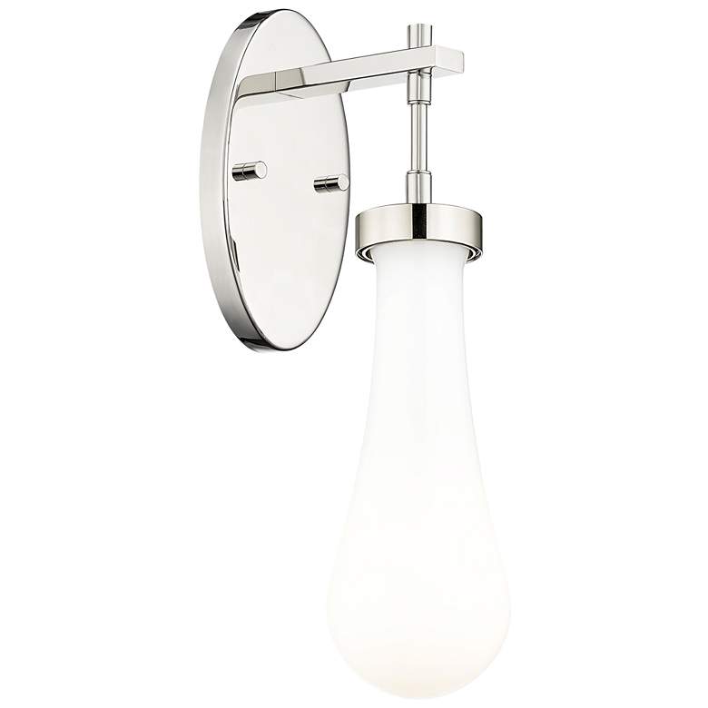Image 1 Downtown Owego 16 "H Polished Nickel Wall Sconce w/ Gloss White Shade