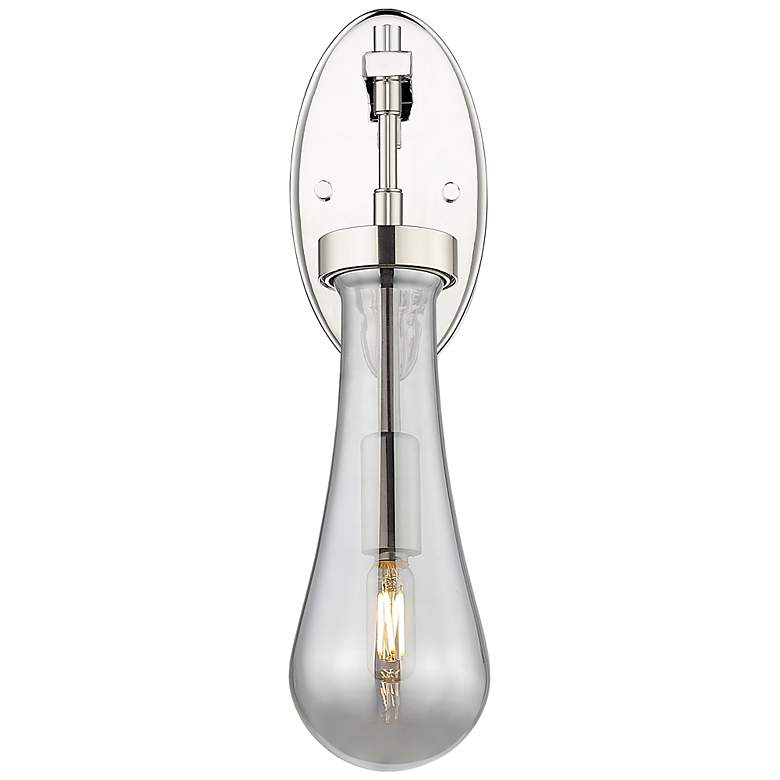 Image 2 Downtown Owego 16 "H Polished Nickel Wall Sconce w/ Light Smoke Shade more views