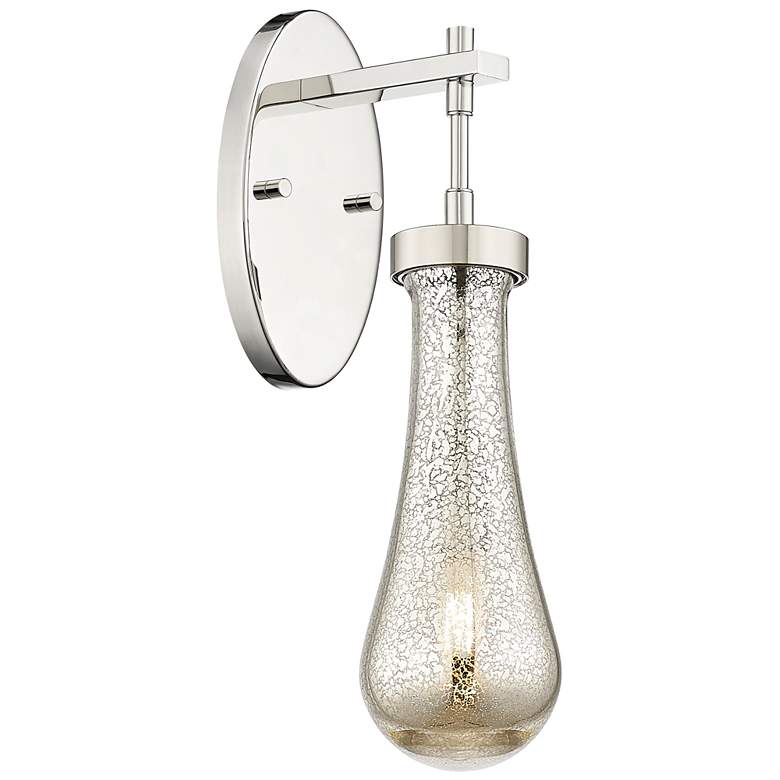 Image 1 Downtown Owego 16 "H Polished Nickel Wall Sconce w/ Mercury Shade