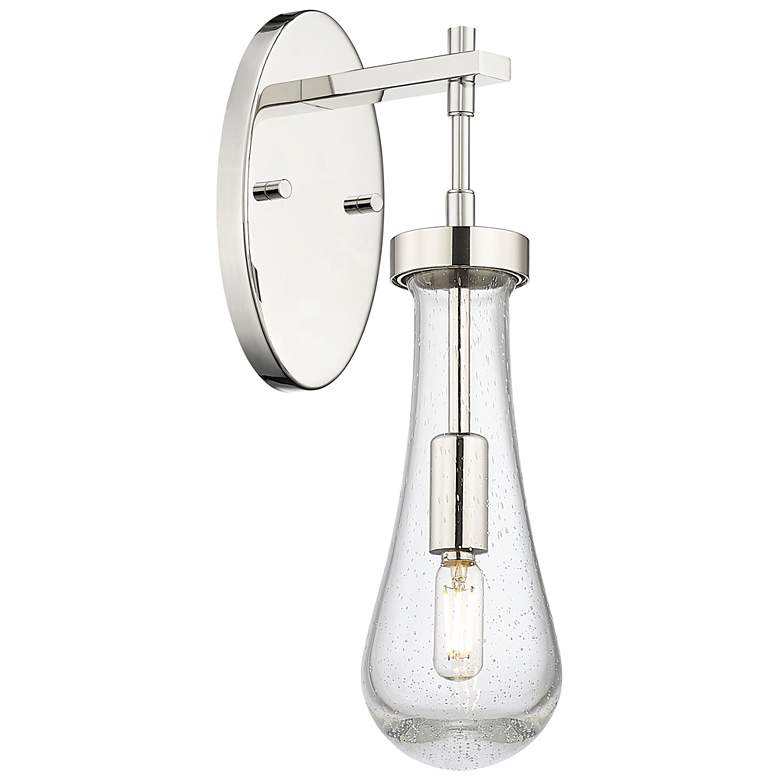 Image 1 Downtown Owego 16 "H Polished Nickel Wall Sconce w/ Seedy Shade
