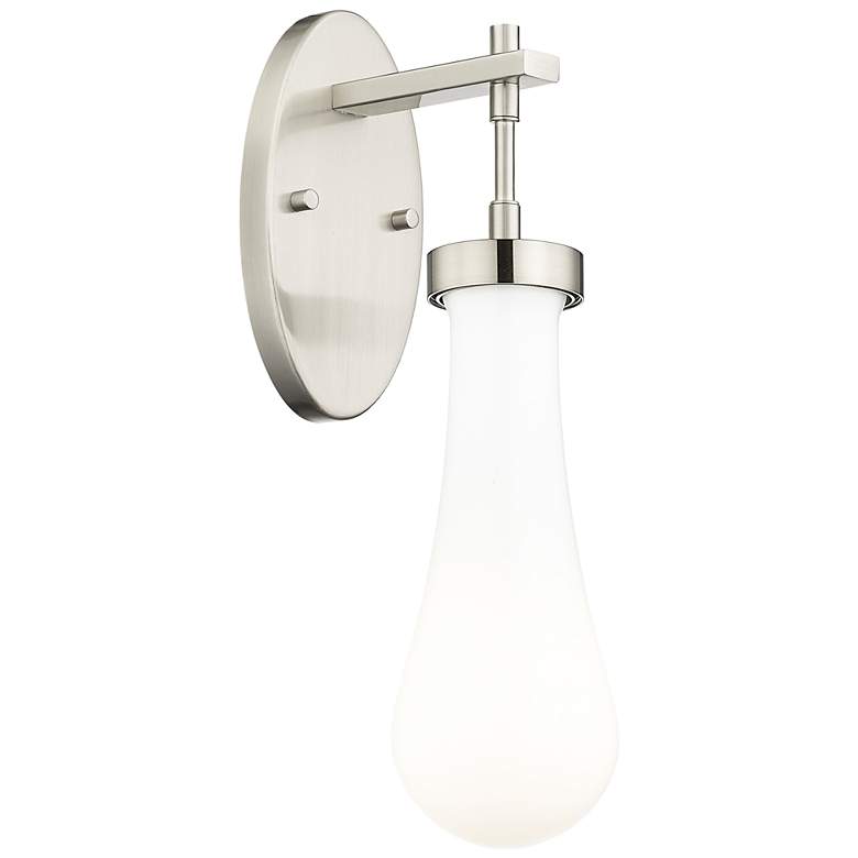 Image 1 Downtown Owego 16 "H Satin Nickel Wall Sconce w/ Gloss White Shade