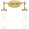 Downtown Owego 16"W 2 Light Brass Vanity Light w/ Gloss White Shade