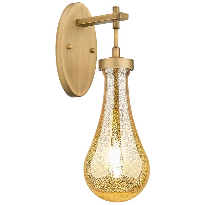 Image 1 Downtown Owego 17 "H Brushed Brass Wall Sconce w/ Mercury Shade