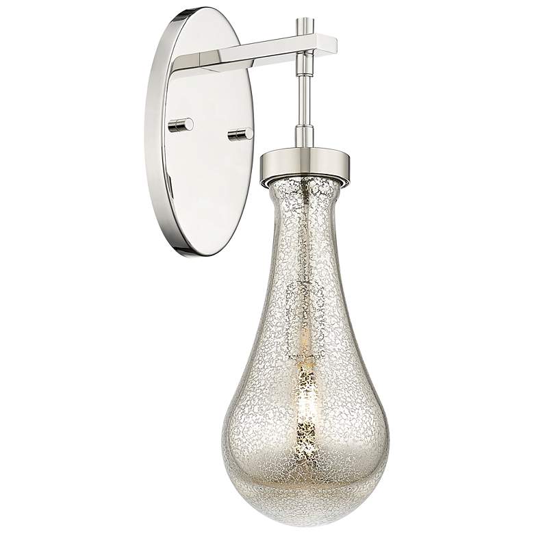 Image 1 Downtown Owego 17 "H Polished Nickel Wall Sconce w/ Mercury Shade