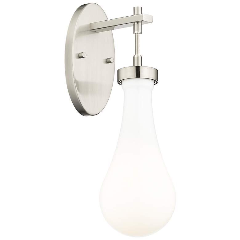 Image 1 Downtown Owego 17 "H Satin Nickel Wall Sconce w/ Gloss White Shade