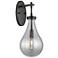 Downtown Owego 18 "H Matte Black Wall Sconce w/ Light Smoke Shade