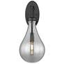2_Downtown Owego 18 "H Matte Black Wall Sconce w/ Light Smoke Shade more views