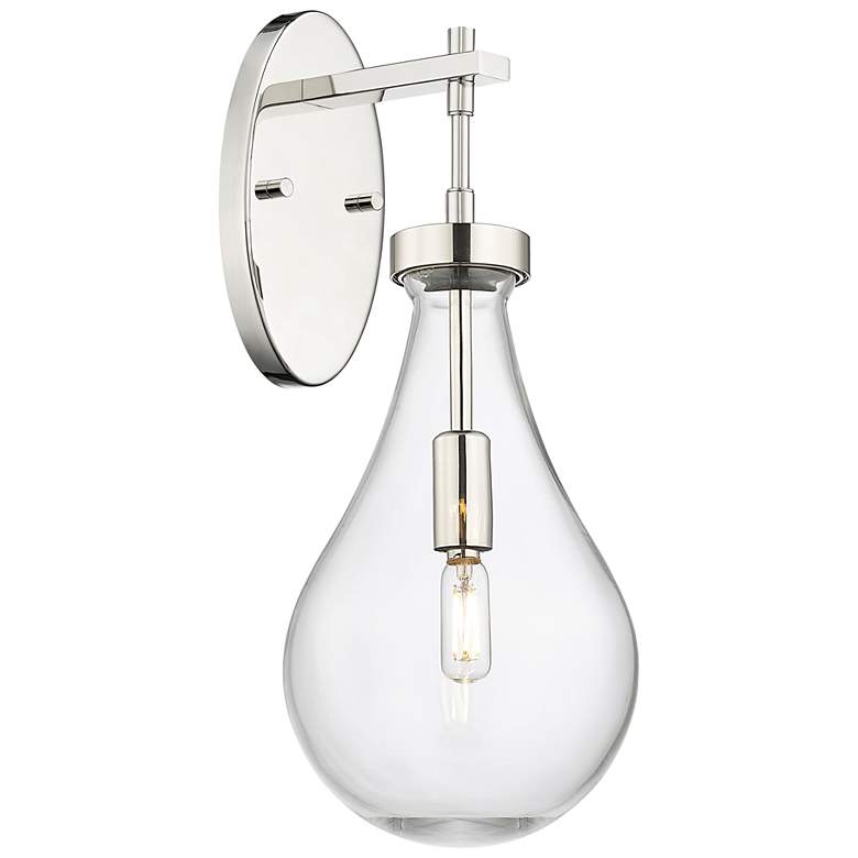 Image 1 Downtown Owego 18 "H Polished Nickel Wall Sconce w/ Clear Shade