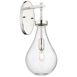 Downtown Owego 18 "H Polished Nickel Wall Sconce w/ Clear Shade