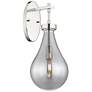 1_Downtown Owego 18 "H Polished Nickel Wall Sconce w/ Light Smoke Shade