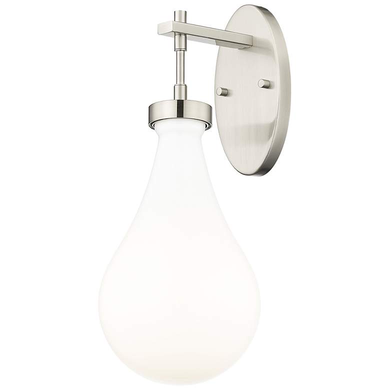 Image 1 Downtown Owego 18 "H Satin Nickel Wall Sconce w/ Gloss White Shade