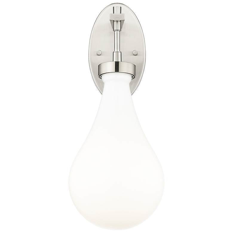Image 2 Downtown Owego 18 "H Satin Nickel Wall Sconce w/ Gloss White Shade more views