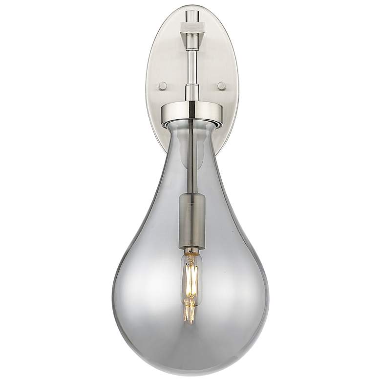 Image 2 Downtown Owego 18 "H Satin Nickel Wall Sconce w/ Light Smoke Shade more views