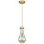 1_Downtown Owego 5"W Cord Brushed Brass Pendant w/ Mercury Shade