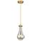 Downtown Owego 5"W Cord Brushed Brass Pendant w/ Mercury Shade