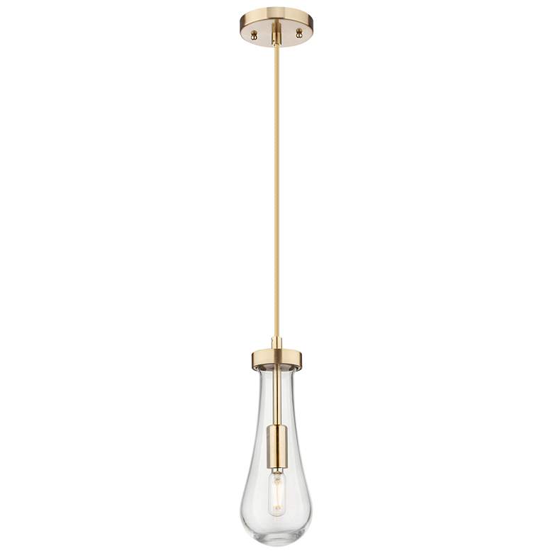 Image 1 Downtown Owego 5"W Cord Champagne Bronze Pendant w/ Clear Shade