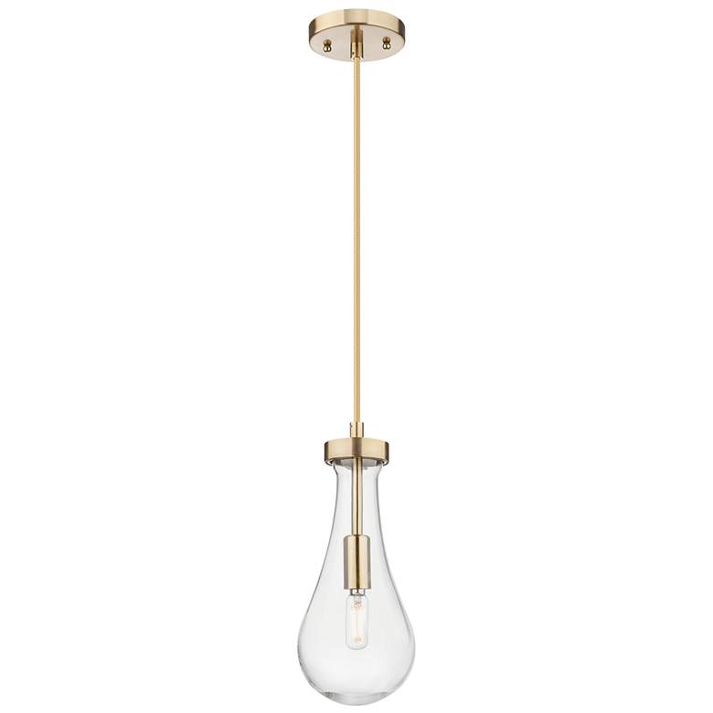 Image 1 Downtown Owego 5"W Cord Champagne Bronze Pendant w/ Clear Shade