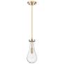 1_Downtown Owego 5"W Cord Champagne Bronze Pendant w/ Clear Shade