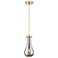 Downtown Owego 5"W Cord Champagne Bronze Pendant w/ Light Smoke Shade