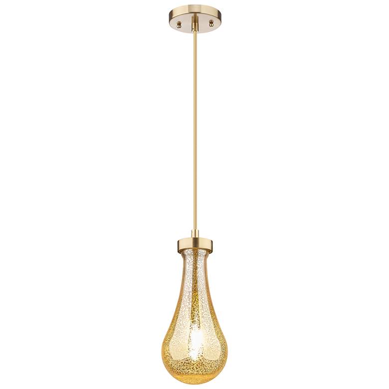 Image 1 Downtown Owego 5"W Cord Champagne Bronze Pendant w/ Mercury Shade