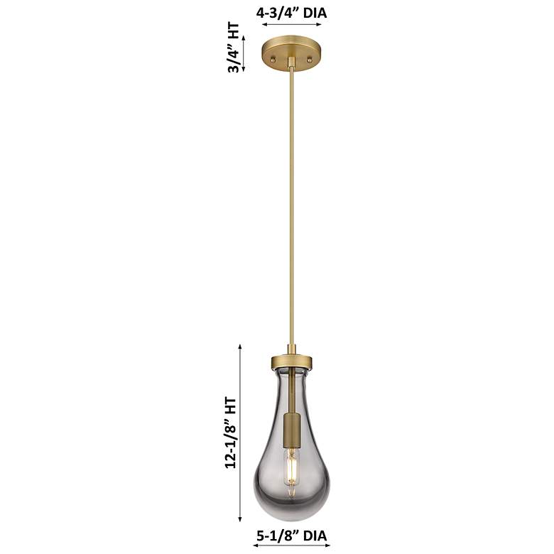 Image 2 Downtown Owego 5"W Cord Champagne Bronze Pendant w/ Mercury Shade more views
