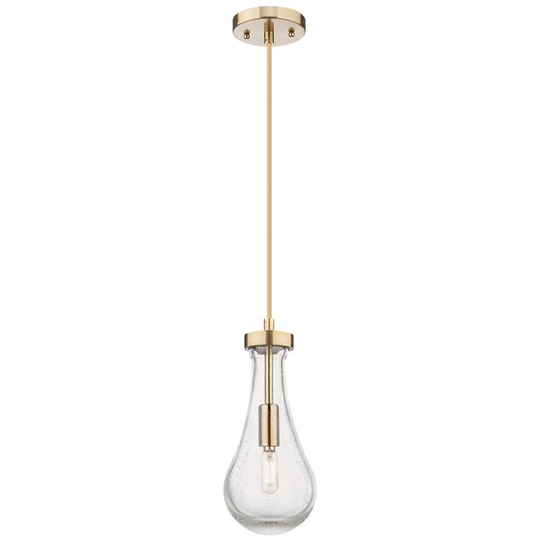 Image 1 Downtown Owego 5"W Cord Champagne Bronze Pendant w/ Seedy Shade