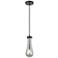 Downtown Owego 5"W Cord Matte Black Pendant w/ Light Smoke Shade