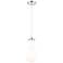 Downtown Owego 5"W Cord Polished Nickel Pendant w/ Gloss White Shade