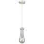 Downtown Owego 5"W Cord Satin Nickel Pendant w/ Light Smoke Shade