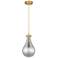 Downtown Owego 7"W Cord Brushed Brass Pendant w/ Light Smoke Shade