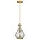 Downtown Owego 7"W Cord Brushed Brass Pendant w/ Mercury Shade