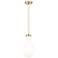 Downtown Owego 7"W Cord Champagne Bronze Pendant w/ Gloss White Shade