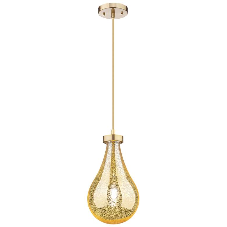 Image 1 Downtown Owego 7"W Cord Champagne Bronze Pendant w/ Mercury Shade
