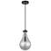 Downtown Owego 7"W Cord Matte Black Pendant w/ Light Smoke Shade