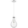 Downtown Owego 7"W Cord Polished Nickel Pendant w/ Clear Shade