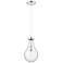 Downtown Owego 7"W Cord Polished Nickel Pendant w/ Clear Shade